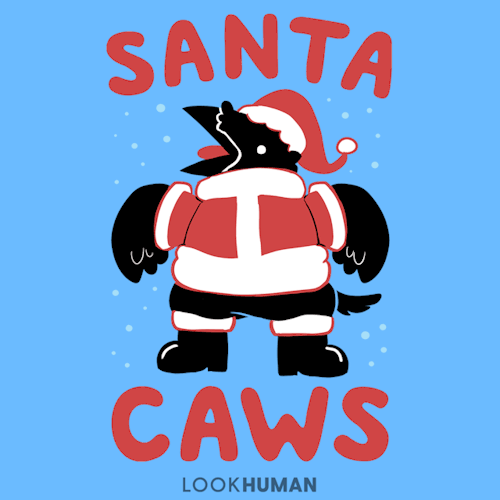 we wish you a merry caw-smas and a happy new cawAvailable on products at lookhuman.com! https://www.