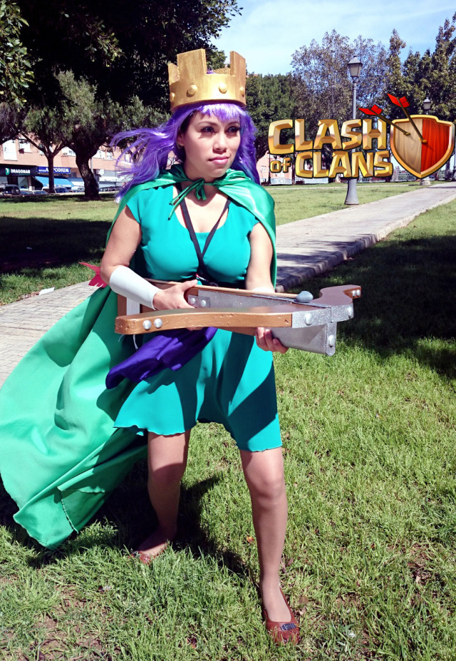 Clash of clans ^^ haciendo cosplay de la reina arquera. #clash of clans #archer queen