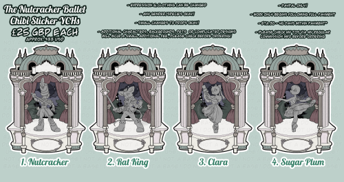 Nutcracker & December Chibi Sticker YCH - Multislots!25 Per Character/slot - Closing 31st December!