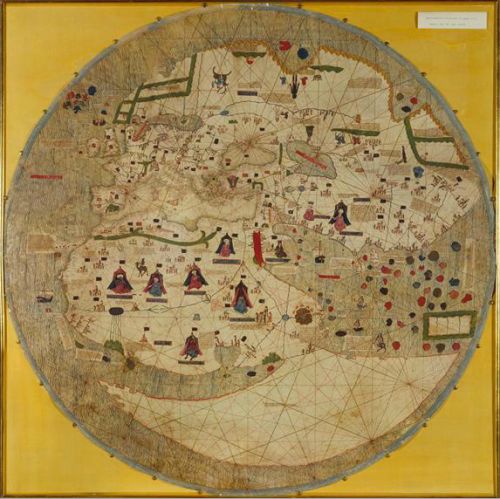 medievalpoc:AnonymousCatalan World Map. Africa: representation of several black rulers in their tent