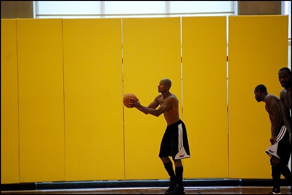 nba-xtra:  Lebron, Ray &amp; Wade @ practice yesterday. 