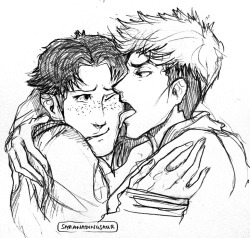 saranadingsaqr:  I just HAD to draw this scene from ownly-lownly&rsquo;s Like A Drum. No homo. 