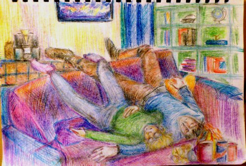 The Reference Piece Was Called ...funny Family Sleeping On Couch After Disaster.