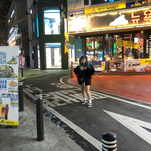 −6℃でも生足馬鹿‍♀️오늘도즐거웠어~~~!!! #180201 (at 홍대)