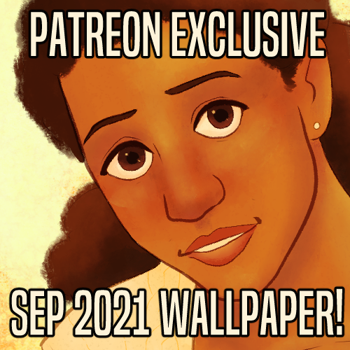 by the way, September’s $7+ patron wallpaper is Actual Disney Princess Jeanie Boulet, ready fo