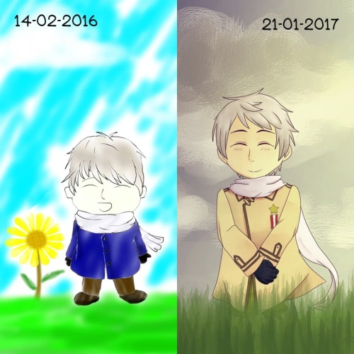 My Improvement With APH Russia. The First One Is My First (finished) Digital Drawing. I Like How I Draw