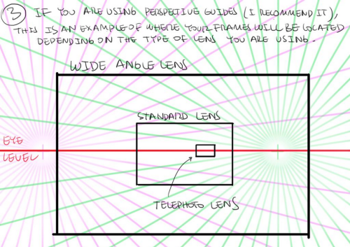 as-warm-as-choco:    Some simple explanations about the main types of Lens you can use when you are drawing a picture.by Thomas Romain (Space Dandy, Cannon Busters Code Lyoko, Basquash!). He started uploadin’ the tutorials in japanese too.   