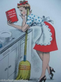 dearestdummies:  wannabeyourtrophywife: academyfordifficultgirls:  Cover illustration for Academy Home Ec textbook, How To Keep Him Happy. #Academy for Difficult Girls  #Textbook  #Home Economics  #How To Keep Him Happy  #Kitchen  #Apron  #High