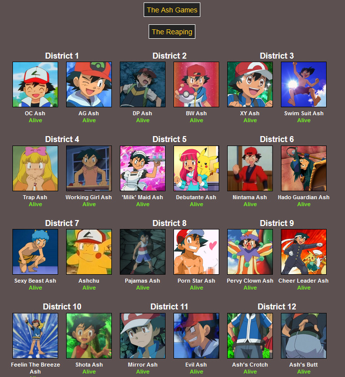 seatrooper:seatrooper:I made my own hunger games simulation. 24 different Ash’s