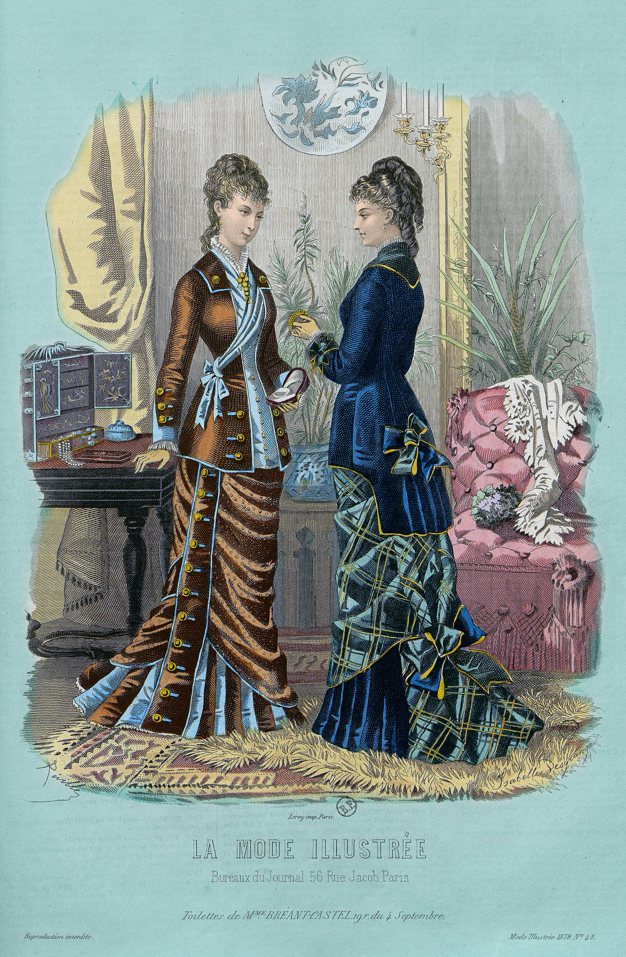 chic-a-gigot:
“La Mode illustrée, no. 48, 1 décembre 1878, Paris. Ville de Paris / Bibliothèque Forney
”