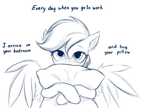 scoot-scootaloo:  magicandpageantry:  Dash being a creep, courtesy of rainbow  Scootaloo voice: “I do the same thing to her…”  oO;;Does anyone know if this artist has a Tumblr account? I love their style <3