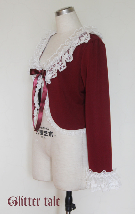 Bolero in bordeaux x off white Custom made in many colors _____________For more information, please 