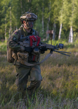 Gunrunnerhell:  Red Rounds Norwegian Soldier During The Military Exercise Saber Strike