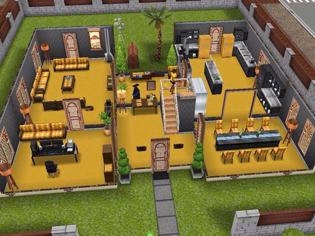 Sims Freeplay Original Designs This Is My Yellow And Black House I Took The