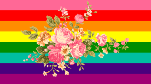 Request: A flower/pride flag header with the original Gilbert Baker pride flag for @mlmzeppeli 