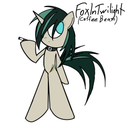 xodiaq:  #4 is done! This is Coffee Bean. She’s the OC of FoxInShadows/FoxInTwilight, who does a blog for her, as well as being the mod behind the blog, Friendly Twilight. Either way, I hope you like it, Fox! (PS: A couple of the ponies in this picture,