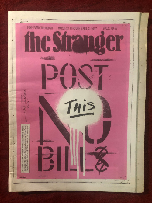 Vintage Magazine Cover #36: The Stranger (Seattle), March 27-April 2, 1997. Yes, it&rsquo;s technica