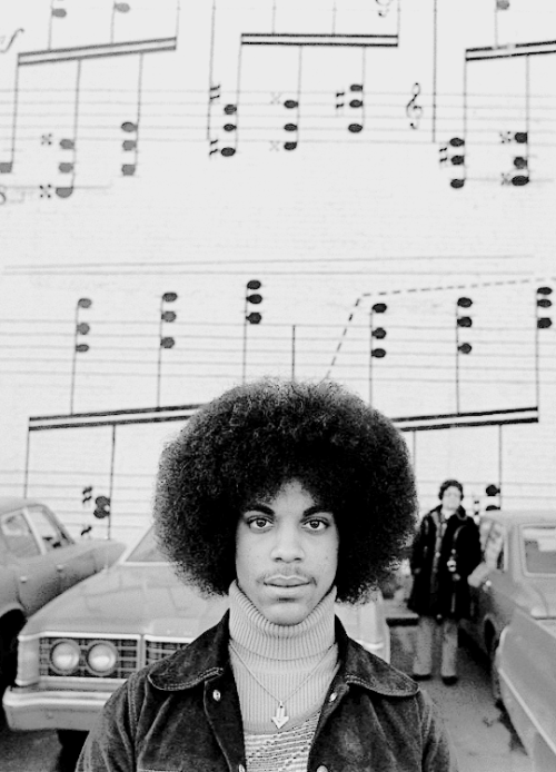 paisleysprince:Prince photographed outside of Schmitt’s Music Store in downtown Minneapolis, MN., 19