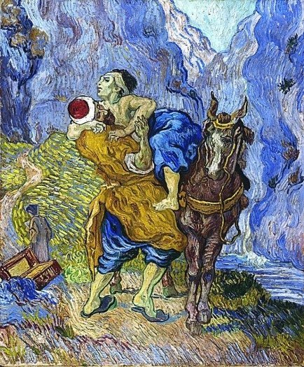 The Good SamaritanDelacroix completed his painting in 1849.Van Gogh painted a mirrored copy in 1890.