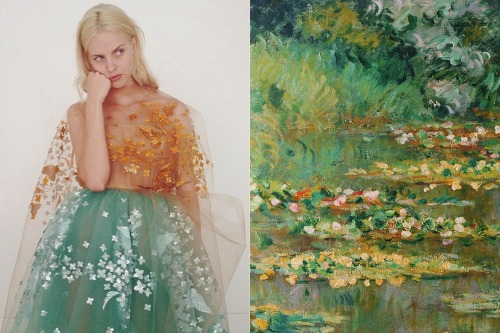 moetu:  delpozo spring 2015 / the water lily pond (detail) by claude monet, 1904