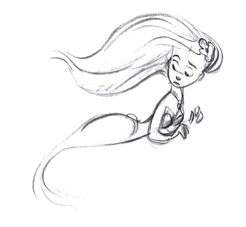 the-disney-elite:Early animation test for The Little Mermaid’s Ariel by Glen Keane.