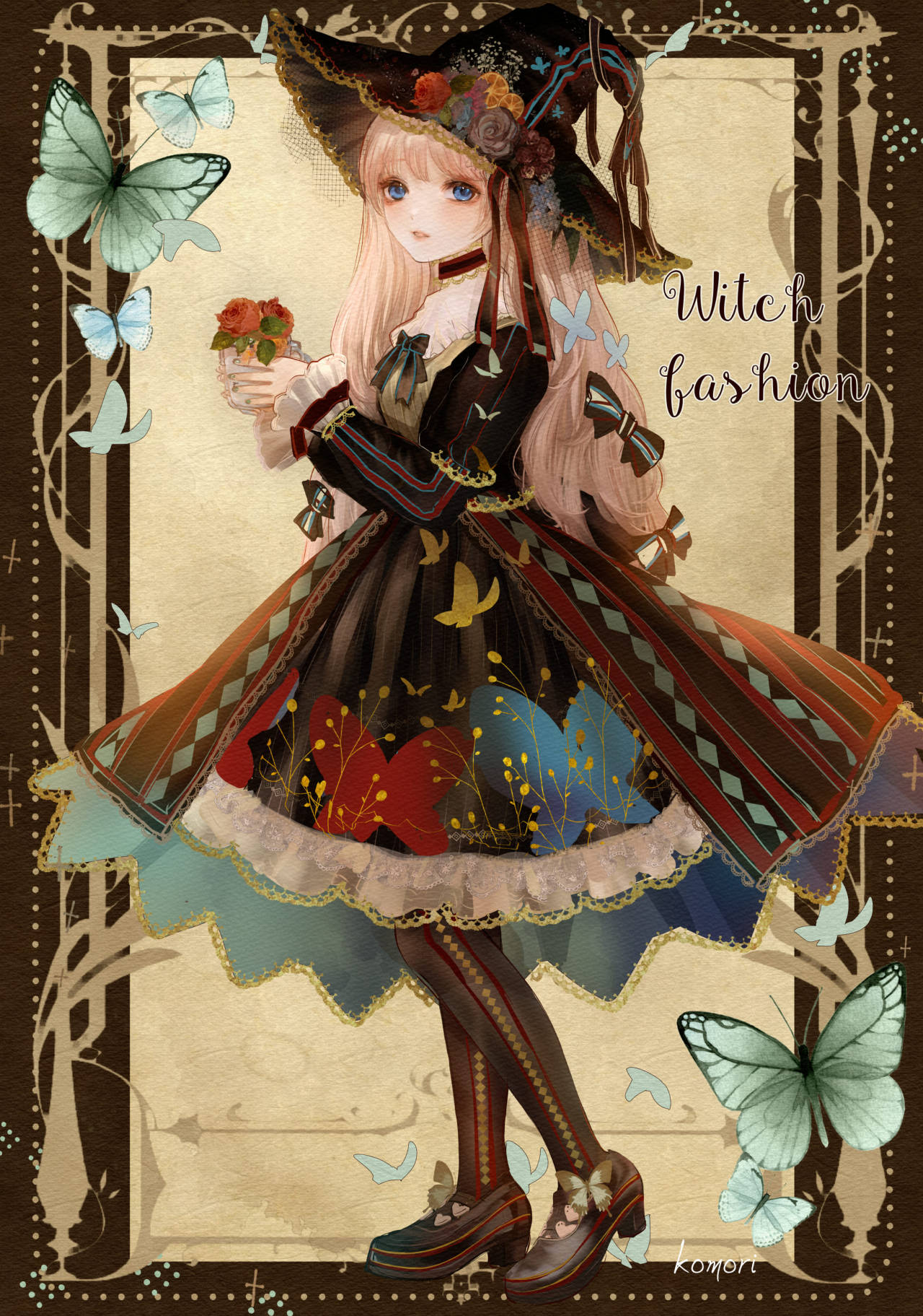 女の子 イラスト 創作 少女 絵 蝶のドレス魔女 ゴスロリ版 以前投稿した魔女娘のゴスロリバージョンです 女の子 イラスト 創作 少女 絵 蝶のドレス魔女 ゴスロリ版 以前投稿した魔女娘のゴスロリバージョンです