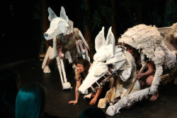 lascocks:  inebriatedpony:  assassination-for-beginners:  The Princess Mononoke stage adaptation has opened in London to sell-out performances and rave reviews. The play’s puppets and costumes are made out of recycled material, reflecting Miyazaki’s