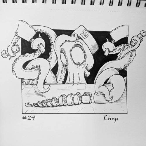 #inktober Day 24 : Chop I rushed yesterday&rsquo;s to make sure I could take my time with today and 
