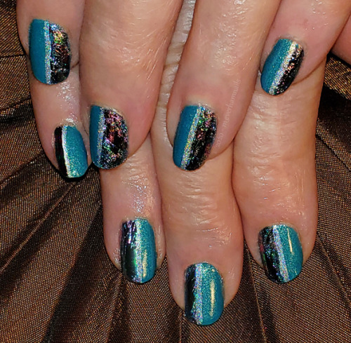 01/18/20 - Turquoise with Oil Slick Foil and Prismatic Striping