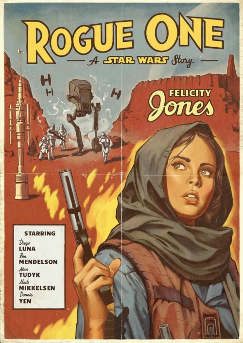 webofstarwars:Retro Rogue One poster by alieksei_kot