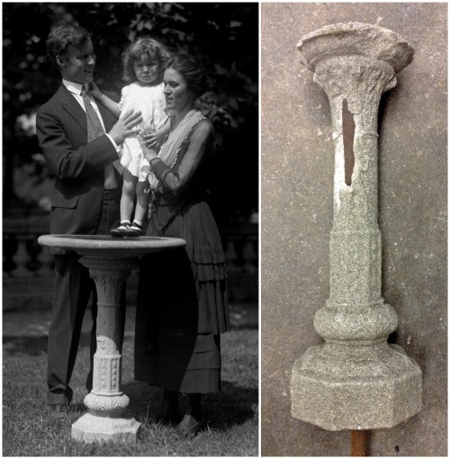 In the photograph on the left (circa 1920), Raymond and Mildred Pitcairn support their son Michael, 