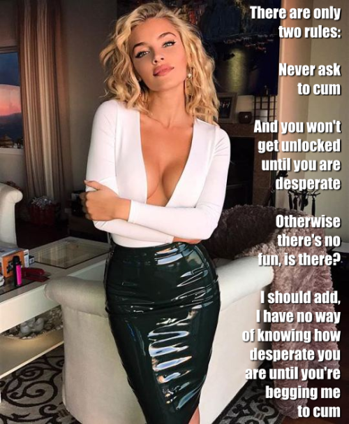 kwilniet:  A bit of a catch-22 there, but you can’t argue with her reasoning. Especially since you already locked yourself up and gave her both keys.  Please 