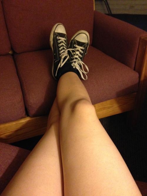 shooting-myself:  Converse and Socks! I almost never wear shorts…But for you, I will ;) C’mon, bite it, spank it hard. Or we could chill…Yeah, let’s do that.. You should send me your favorite porn video…I’d love something new to get off too