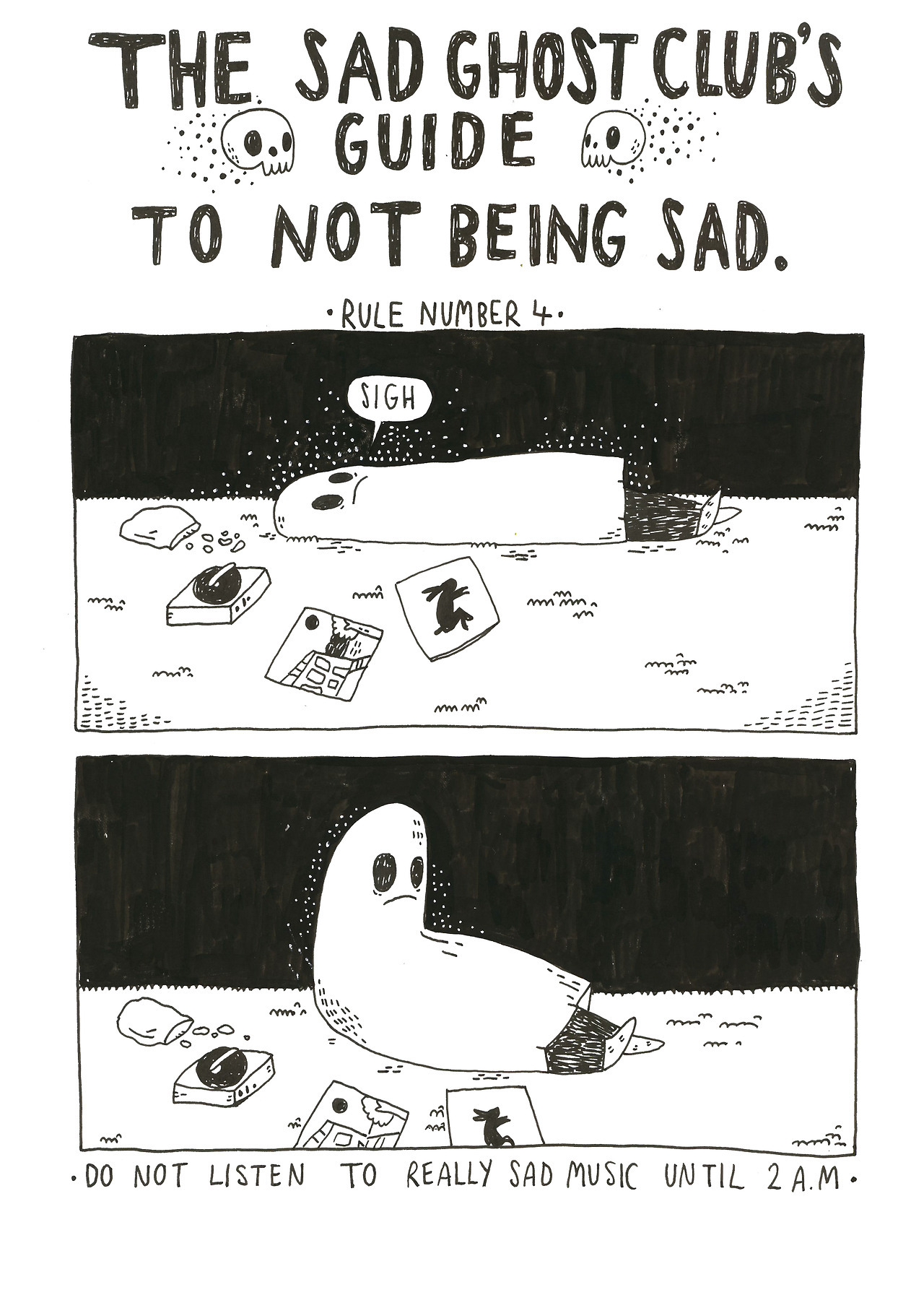 1000drawings:  sad ghost club  by Lize meddings 