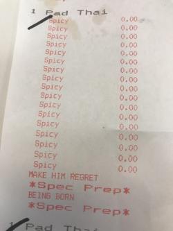 sixpenceee:  “I asked for extra spicy Pad Thai today.” posted by Lowghen