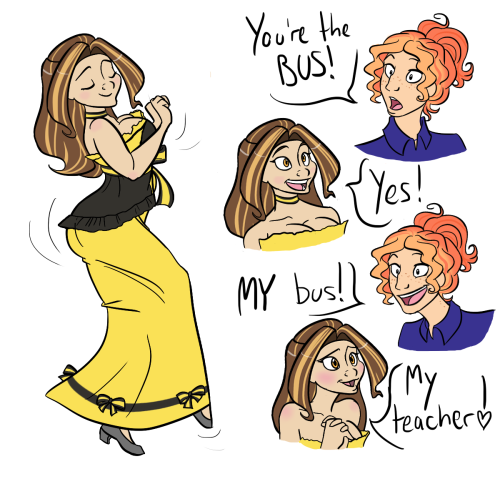 thewomanfromitaly:  pageofmelody:  chesiresailboats:  frostbackscat:  I humanized the Magic School Bus, since it’s Ms Frizzle’s TARDIS equivalent! I mean, she IS a Timelord right? And the cliche of overused references ensued!  wow she certainly is 