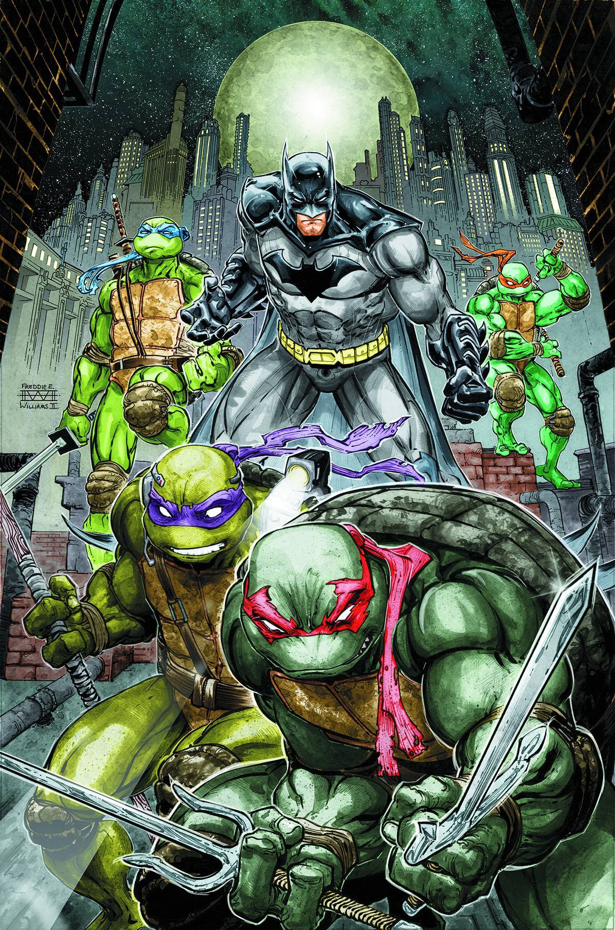 Something weird is lurking in the sewers of Gotham City… and for once it isn’t Killer Croc! Leonardo, Donatello, Michaelangelo and Raphael pursue dimension-hopping ninjas straight to the Dark Knight’s doorstep in Batman/TMNT #1, out next week at...