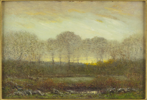 Evening LandscapeDwight William Tryon (American; 1849–1925)1920Oil on wooden panel Princeton Univers