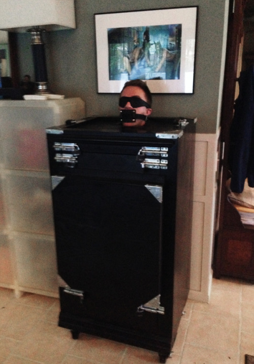 do-not-open-til-christmas:  sdspitbull:  Remember when you said you loved the idea of being objectified? Just like a piece of furniture? Welcome to the long, slow, immobilized, helpless boredom of being just that- another decorative possession to be moved