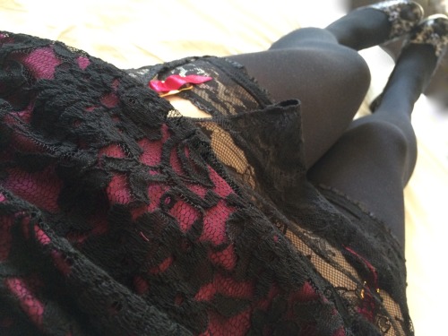 plikespanties:Red Satin…..New & (hopefully!) improved pics in my favourite lingerie set. Deep red satin trimmed with black lace. I feel insanely sexy when I’m wearing this, especially under my lacy dress, with opaque stockings & slightly slutty