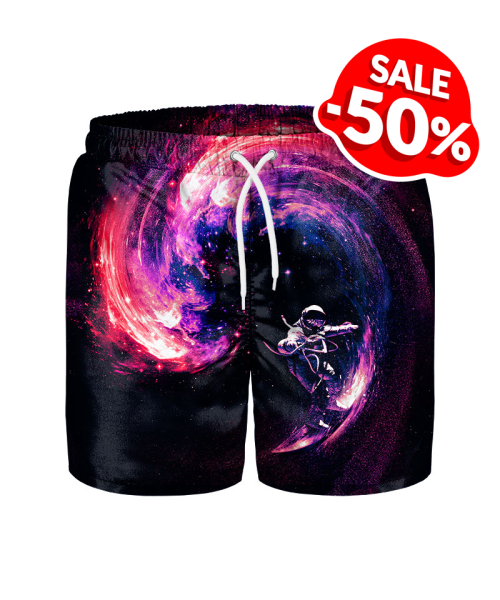 Cosmic summer style with Space Surfing swim shorts  ️ shop.liveheroes.com/product/space