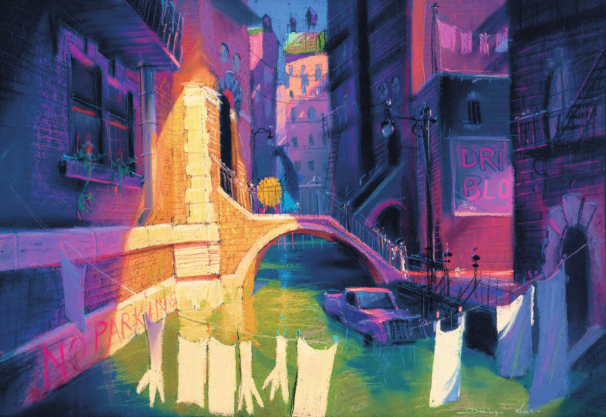 scurviesdisneyblog:Visual development for Monsters Inc. by Dominique Louis 