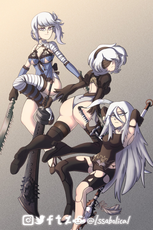  NieR:Waifus! Today is the 5th year since the initial release of NieR:Automata I had to draw these w