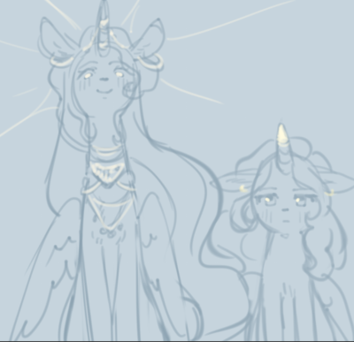 sillygirlie:Baby celestia and Luna from a mlp au I was thinking about they are born