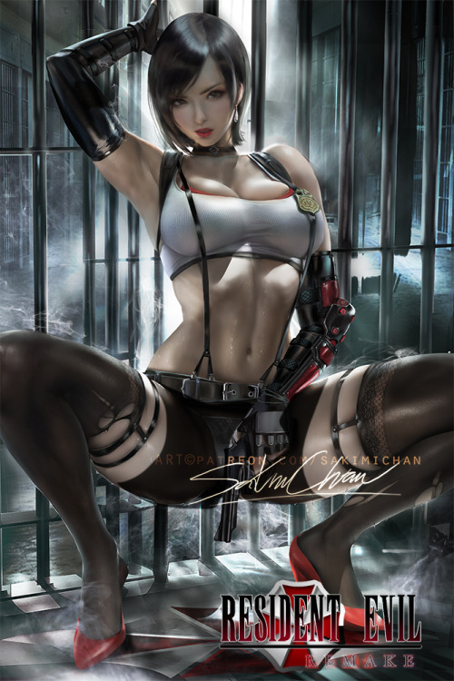 sakimichan:   My take on #Adawong in tifa outfit! #Residentevil #FinalFantasy  crossover^u^  sfw/nsfw /psd,hd jpg, video process etc-https://www.patreon.com/posts/34233223  