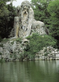 redlipstickresurrected:  Stone Giant, Italy - Gigantic 16th century sculpture known as Colosso dell'Appennino, or the Appennine Colossus located in the park of Villa Demidoff (just north of Florence, Italy).  It was erected in 1580 by Flemish sculptor