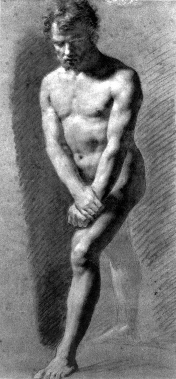 pierre-paul-prudhon: Male Nude Grasping his Wrists, 1800, Pierre-Paul Prud'hon