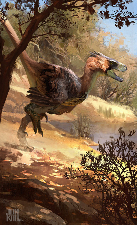 fannishcodex: hollowedskin:  l-heure-du-the:  anexperimentallife:  aspectofadreamer:  raptor toy box illustration   by  Jonathan Kuo   Tell me again about how “dinosaurs aren’t as cool or scary now that we know they had feathers.” JFC these guys