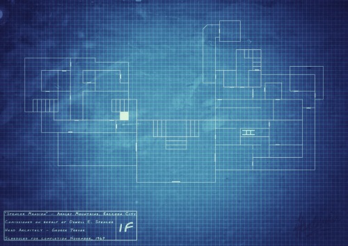 all-the-other-stuff:  Seeing as it’s Resident Evil’s 20th anniversary today, here’s an updated version of my blueprint of where it all began; Spencer Mansion Blueprint (1F) 😁