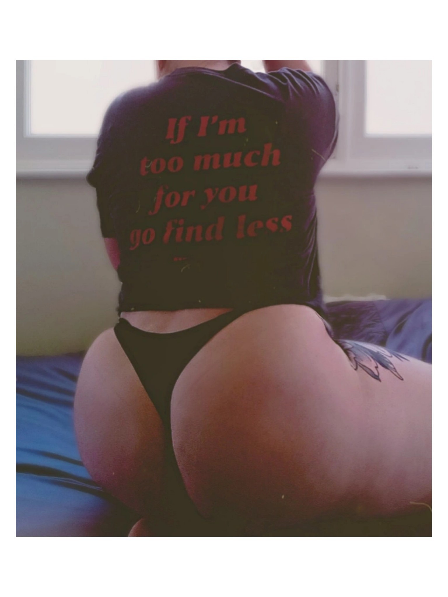 Porn Pics miss–b:“go find less” 🖤